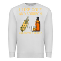 Dove Grey i like golf and bourbon and maybe 3 people t shirt Premium Sweatshirt - linhVisuals