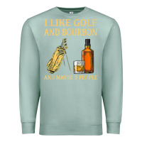 Seafoam i like golf and bourbon and maybe 3 people t shirt Premium Sweatshirt - linhVisuals