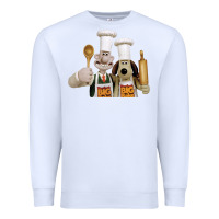 White Wallace Gourmeat Premium Sweatshirt - linhVisuals