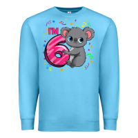 Ocean Blue kids 6th birthday shirt for girls koala bear 6 years old t shirt Premium Sweatshirt - linhVisuals