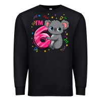 Black kids 6th birthday shirt for girls koala bear 6 years old t shirt Premium Sweatshirt - linhVisuals