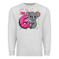 Dove Grey kids 6th birthday shirt for girls koala bear 6 years old t shirt Premium Sweatshirt - linhVisuals