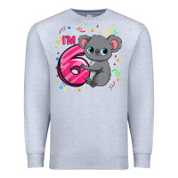 Heather Grey kids 6th birthday shirt for girls koala bear 6 years old t shirt Premium Sweatshirt - linhVisuals