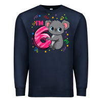 Navy kids 6th birthday shirt for girls koala bear 6 years old t shirt Premium Sweatshirt - linhVisuals