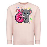 Pale Pink kids 6th birthday shirt for girls koala bear 6 years old t shirt Premium Sweatshirt - linhVisuals