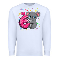 White kids 6th birthday shirt for girls koala bear 6 years old t shirt Premium Sweatshirt - linhVisuals