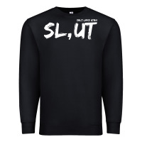 Black salt lake utah slut Premium Sweatshirt - linhVisuals