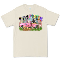 Bone Happy Easter truck with farm animals Easter Day Premium Tee - CowGirlArtShop
