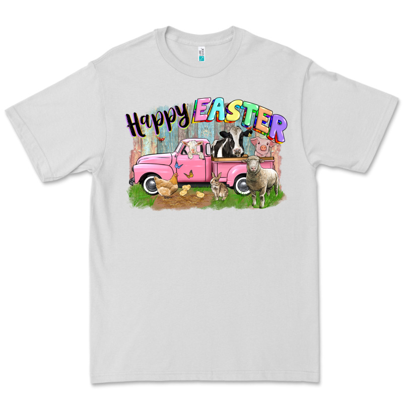 Happy Easter Truck With Farm Animals Easter Day Premium Tee by CowGirlArtShop | Teevron