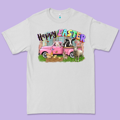 Happy Easter Truck With Farm Animals Easter Day Premium Tee Designed By Cowgirlartshop
