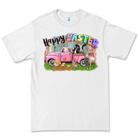 White Happy Easter truck with farm animals Easter Day Premium Tee - CowGirlArtShop