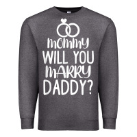 Charcoal Heather kids mommy will you marry my daddy funny marriage proposal t shirt Premium Sweatshirt - linhVisuals