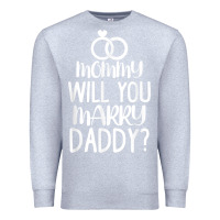 Heather Grey kids mommy will you marry my daddy funny marriage proposal t shirt Premium Sweatshirt - linhVisuals