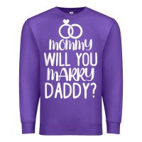 Purple kids mommy will you marry my daddy funny marriage proposal t shirt Premium Sweatshirt - linhVisuals