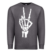 Charcoal Heather skeleton peace Premium Sweatshirt - linhVisuals