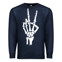 Navy skeleton peace Premium Sweatshirt - linhVisuals