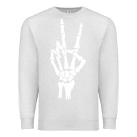 Oatmeal Heather skeleton peace Premium Sweatshirt - linhVisuals