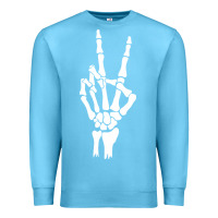 Ocean Blue skeleton peace Premium Sweatshirt - linhVisuals