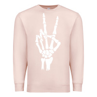 Pale Pink skeleton peace Premium Sweatshirt - linhVisuals