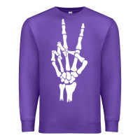 Purple skeleton peace Premium Sweatshirt - linhVisuals