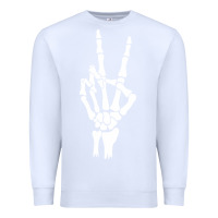 White skeleton peace Premium Sweatshirt - linhVisuals