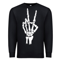 Black skeleton peace Premium Sweatshirt - linhVisuals
