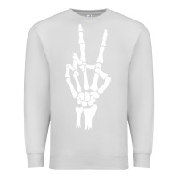 Dove Grey skeleton peace Premium Sweatshirt - linhVisuals