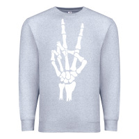 Heather Grey skeleton peace Premium Sweatshirt - linhVisuals