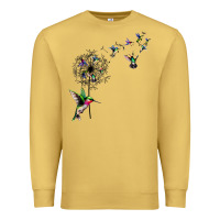 Antique Gold bird hummingbird dandelion flowers shirt for women men t shirt Premium Sweatshirt - linhVisuals