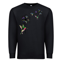 Black bird hummingbird dandelion flowers shirt for women men t shirt Premium Sweatshirt - linhVisuals
