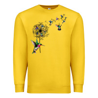 Lemon bird hummingbird dandelion flowers shirt for women men t shirt Premium Sweatshirt - linhVisuals
