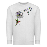 Oatmeal Heather bird hummingbird dandelion flowers shirt for women men t shirt Premium Sweatshirt - linhVisuals