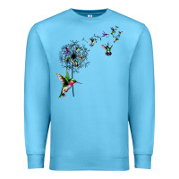 Ocean Blue bird hummingbird dandelion flowers shirt for women men t shirt Premium Sweatshirt - linhVisuals