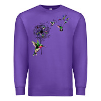 Purple bird hummingbird dandelion flowers shirt for women men t shirt Premium Sweatshirt - linhVisuals