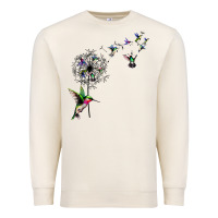 Sandshell bird hummingbird dandelion flowers shirt for women men t shirt Premium Sweatshirt - linhVisuals
