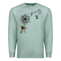 Seafoam bird hummingbird dandelion flowers shirt for women men t shirt Premium Sweatshirt - linhVisuals