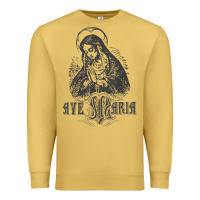 Antique Gold ave maria schubert latin mass blessed mother hail mary lady t shirt Premium Sweatshirt - linhVisuals