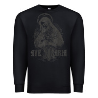 Black ave maria schubert latin mass blessed mother hail mary lady t shirt Premium Sweatshirt - linhVisuals