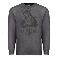 Charcoal Heather ave maria schubert latin mass blessed mother hail mary lady t shirt Premium Sweatshirt - linhVisuals