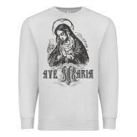 Dove Grey ave maria schubert latin mass blessed mother hail mary lady t shirt Premium Sweatshirt - linhVisuals