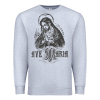 Heather Grey ave maria schubert latin mass blessed mother hail mary lady t shirt Premium Sweatshirt - linhVisuals