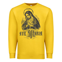 Lemon ave maria schubert latin mass blessed mother hail mary lady t shirt Premium Sweatshirt - linhVisuals