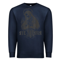 Navy ave maria schubert latin mass blessed mother hail mary lady t shirt Premium Sweatshirt - linhVisuals