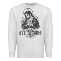 Oatmeal Heather ave maria schubert latin mass blessed mother hail mary lady t shirt Premium Sweatshirt - linhVisuals