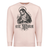 Pale Pink ave maria schubert latin mass blessed mother hail mary lady t shirt Premium Sweatshirt - linhVisuals