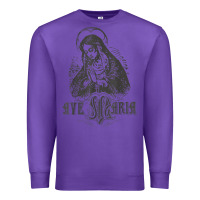 Purple ave maria schubert latin mass blessed mother hail mary lady t shirt Premium Sweatshirt - linhVisuals