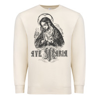 Sandshell ave maria schubert latin mass blessed mother hail mary lady t shirt Premium Sweatshirt - linhVisuals