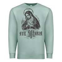 Seafoam ave maria schubert latin mass blessed mother hail mary lady t shirt Premium Sweatshirt - linhVisuals