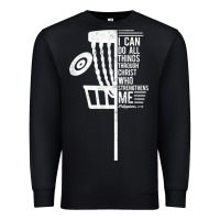 Black christian disc golf i can do all things philippians 4 13 t shirt Premium Sweatshirt - linhVisuals