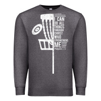 Charcoal Heather christian disc golf i can do all things philippians 4 13 t shirt Premium Sweatshirt - linhVisuals
